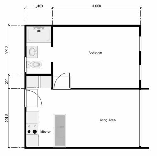 1 Bedroom Eirene Floor Plan 