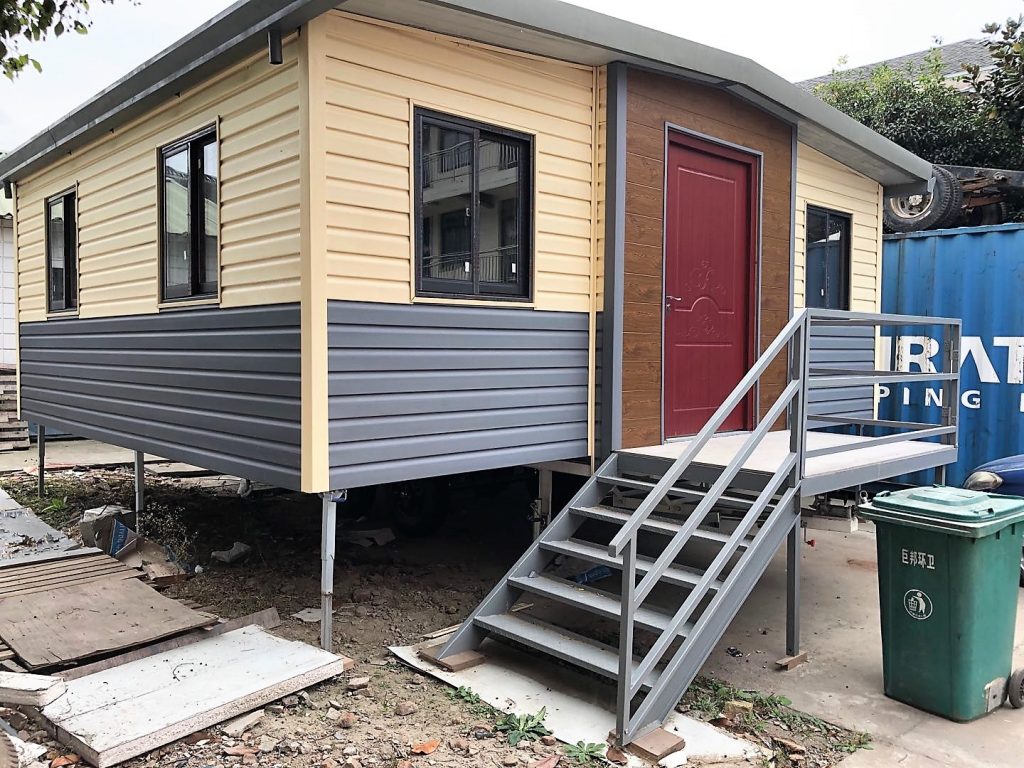 Temp 2 Bedroom Home on trailer for easy approval.