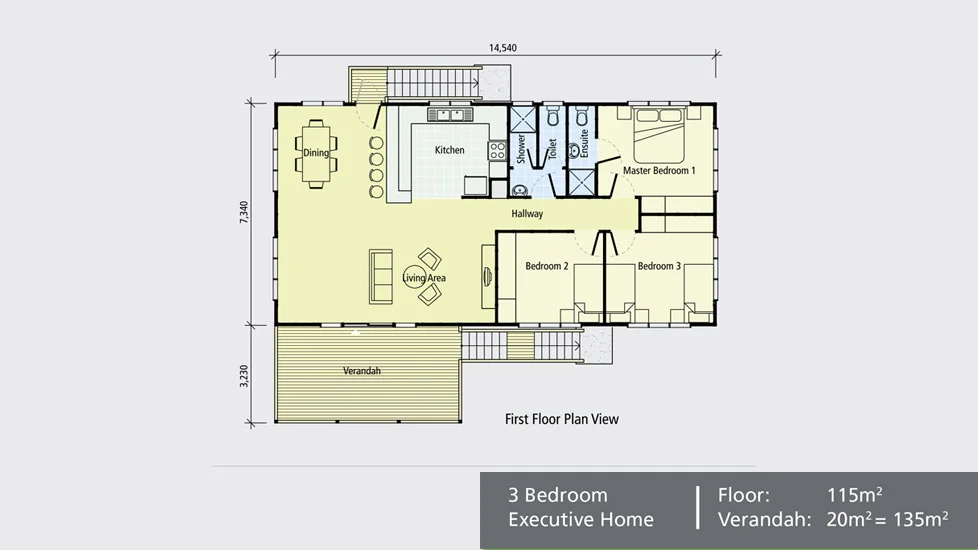 No 4 Floor Plan 115/20M2