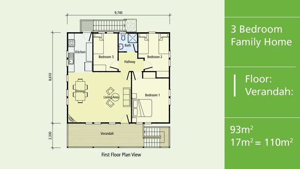 No 3 Floor Plan 93/17m2