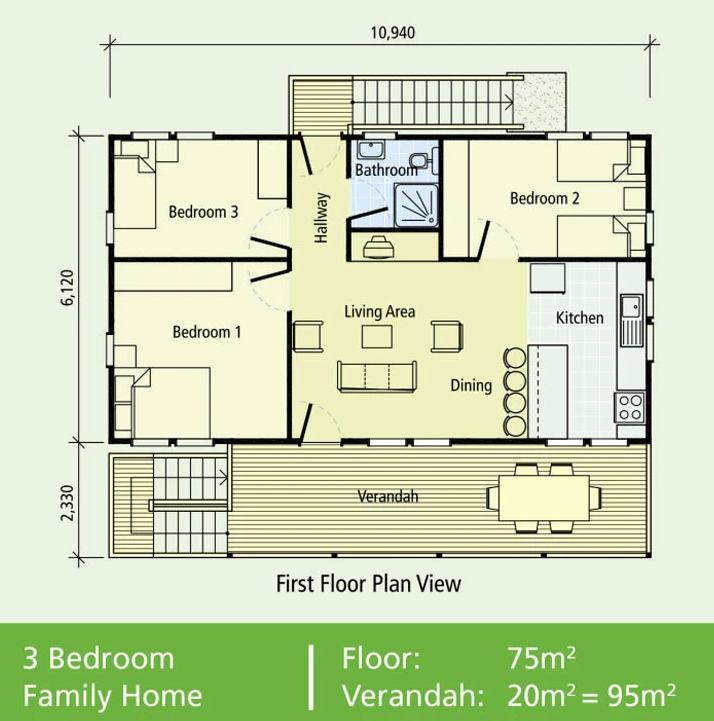 No 6 Floor Plan 13/7m2